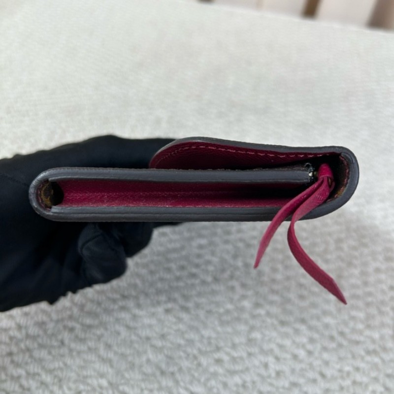 LV路易威登老花玫紅豆豆長款錢包 卡位多 容量足 日常通勤很實用-11