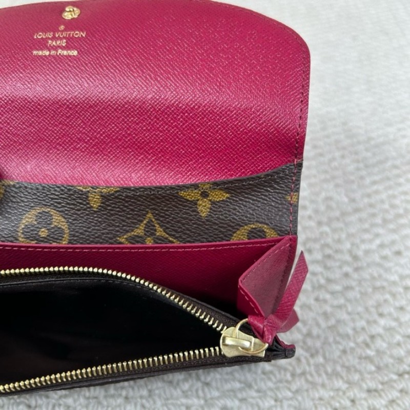 LV路易威登老花玫紅豆豆長款錢包 卡位多 容量足 日常通勤很實用-16