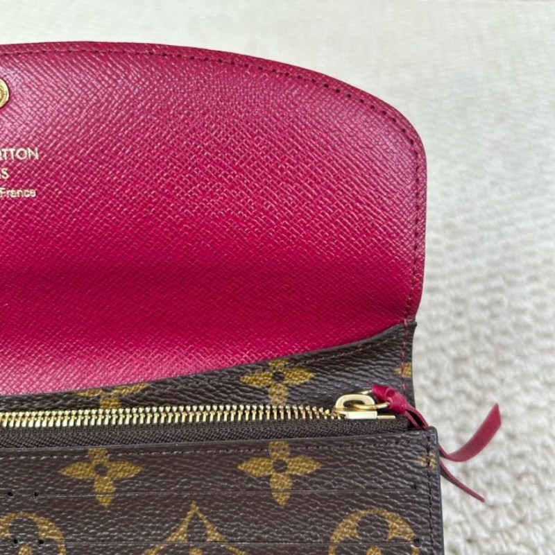 LV路易威登老花玫紅豆豆長款錢包 卡位多 容量足 日常通勤很實用-24