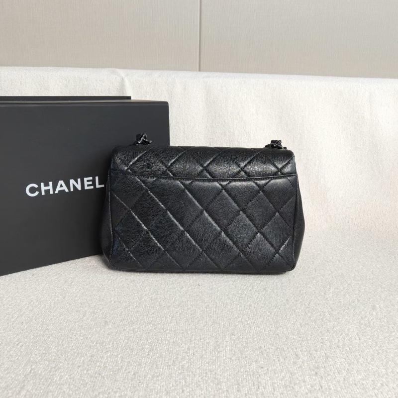 Chanel Soblack琺瑯鏈條包黑色荔枝皮21*16*6 98新配件盒子塵袋保卡-5