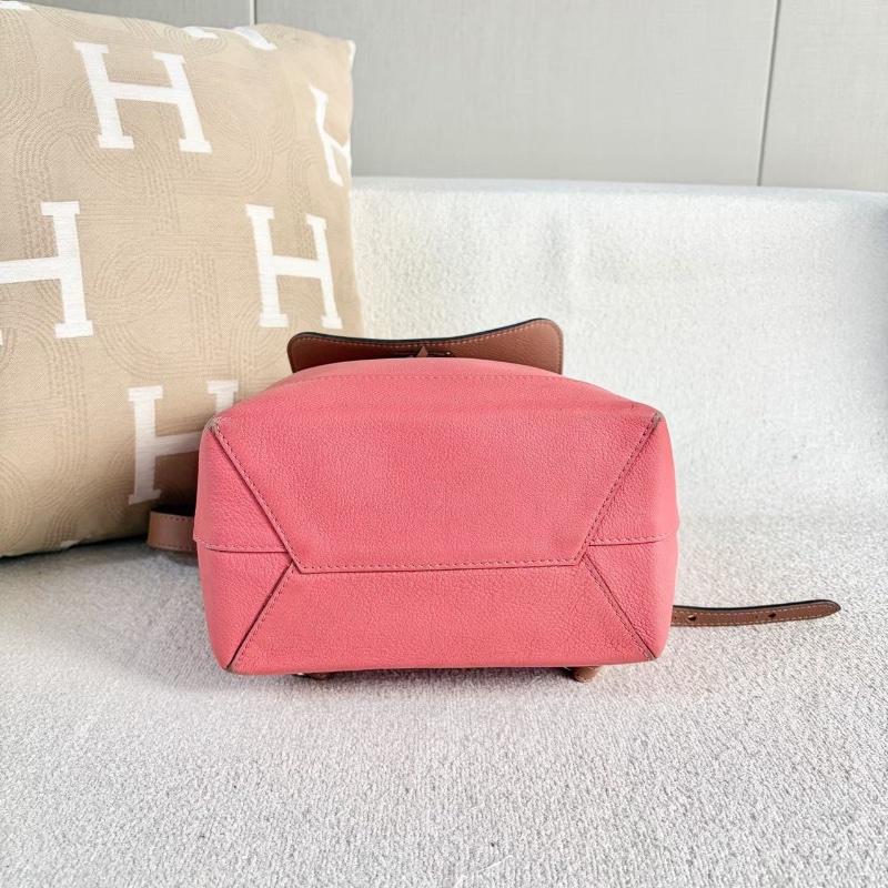 LV全皮Lockme後背包粉拼駝色銀扣 牛皮22*25*13 98新配件塵袋-4