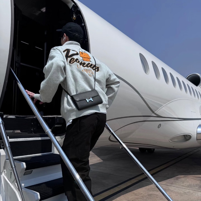 Hermes Constance康康Togo 黑銀epsom皮20*12*3 99新配件塵袋-0