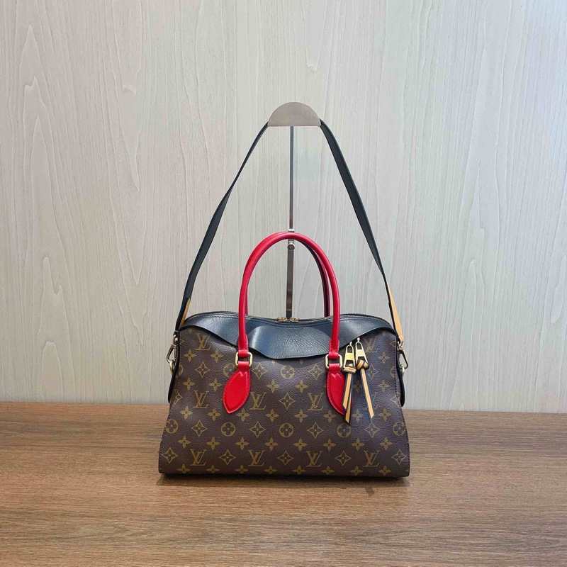 LV路易威登Tuileries中號 老花拼皮手提單肩包-0