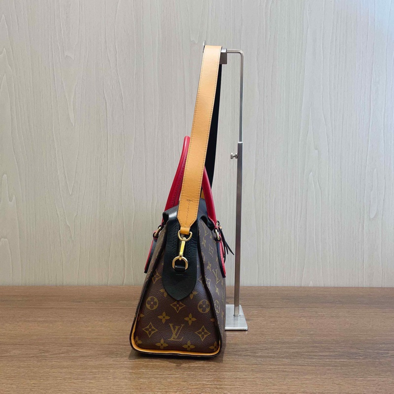 LV路易威登Tuileries中號 老花拼皮手提單肩包-2