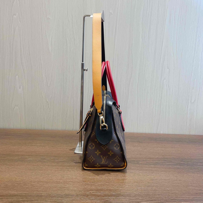 LV路易威登Tuileries中號 老花拼皮手提單肩包-3