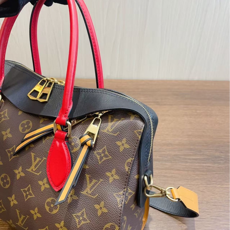 LV路易威登Tuileries中號 老花拼皮手提單肩包-5