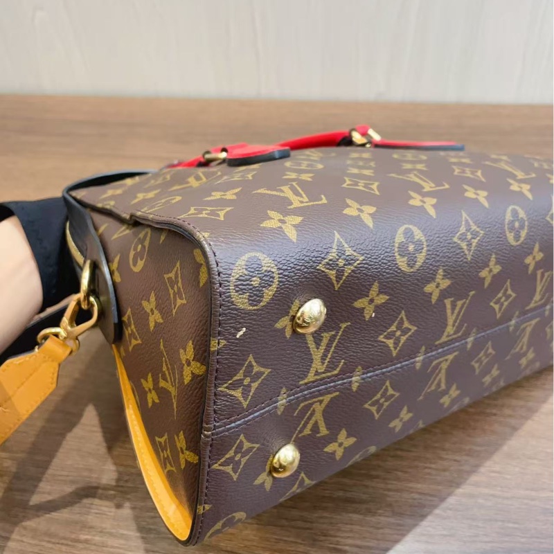 LV路易威登Tuileries中號 老花拼皮手提單肩包-8