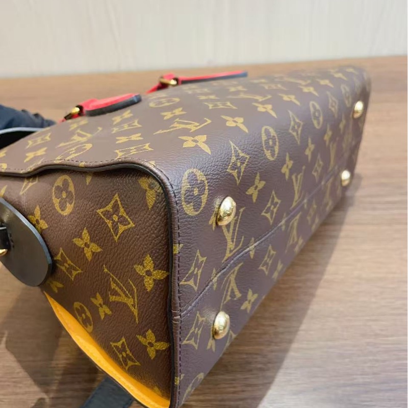 LV路易威登Tuileries中號 老花拼皮手提單肩包-12