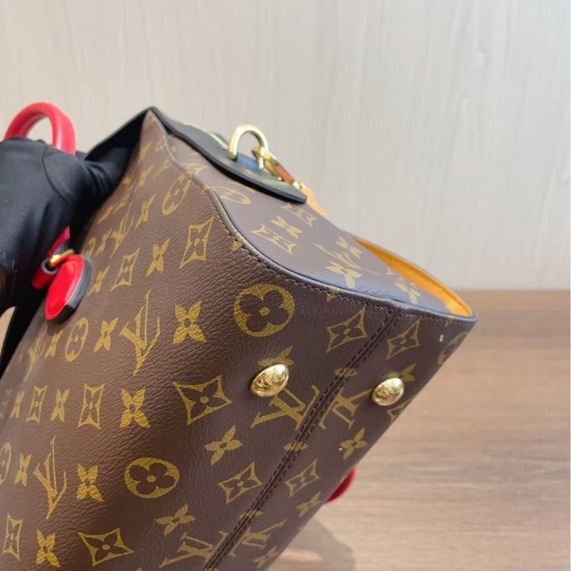 LV路易威登Tuileries中號 老花拼皮手提單肩包-13
