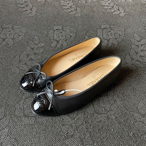 98新 香奈兒chanel黑色芭蕾鞋36.5碼