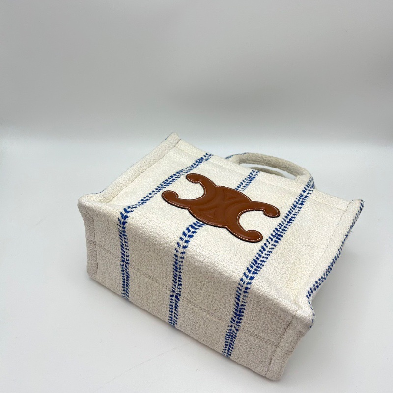 CELINE 浮雕凱旋門提花條紋托特包26*18.5*13 98新配件塵袋-3