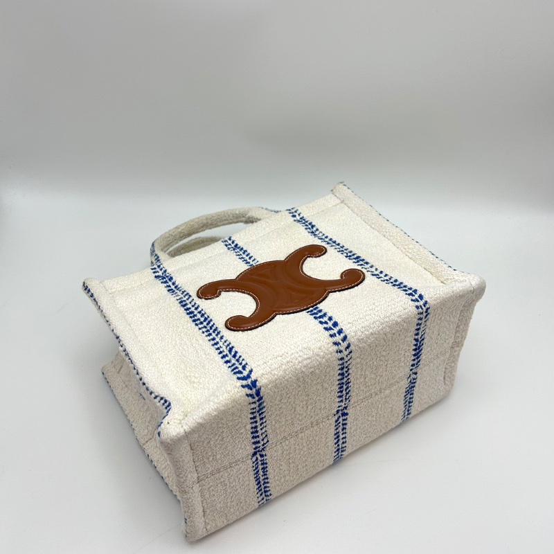 CELINE 浮雕凱旋門提花條紋托特包26*18.5*13 98新配件塵袋-5