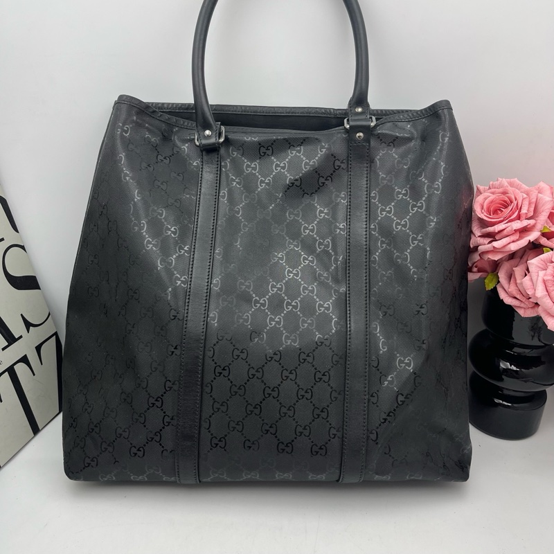 99新古馳/Gucci 黑色帆布 尺寸40x37-1