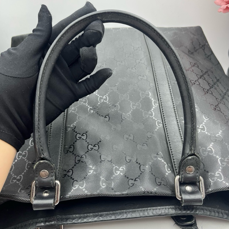 99新古馳/Gucci 黑色帆布 尺寸40x37-9