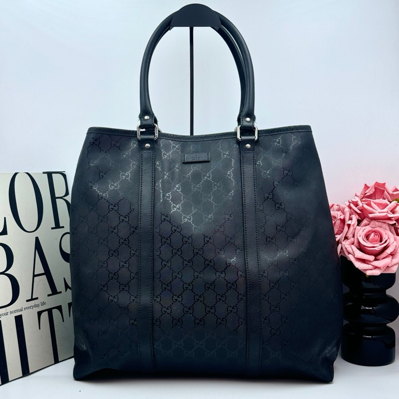 99新古馳/Gucci 黑色帆布 尺寸40x37-10