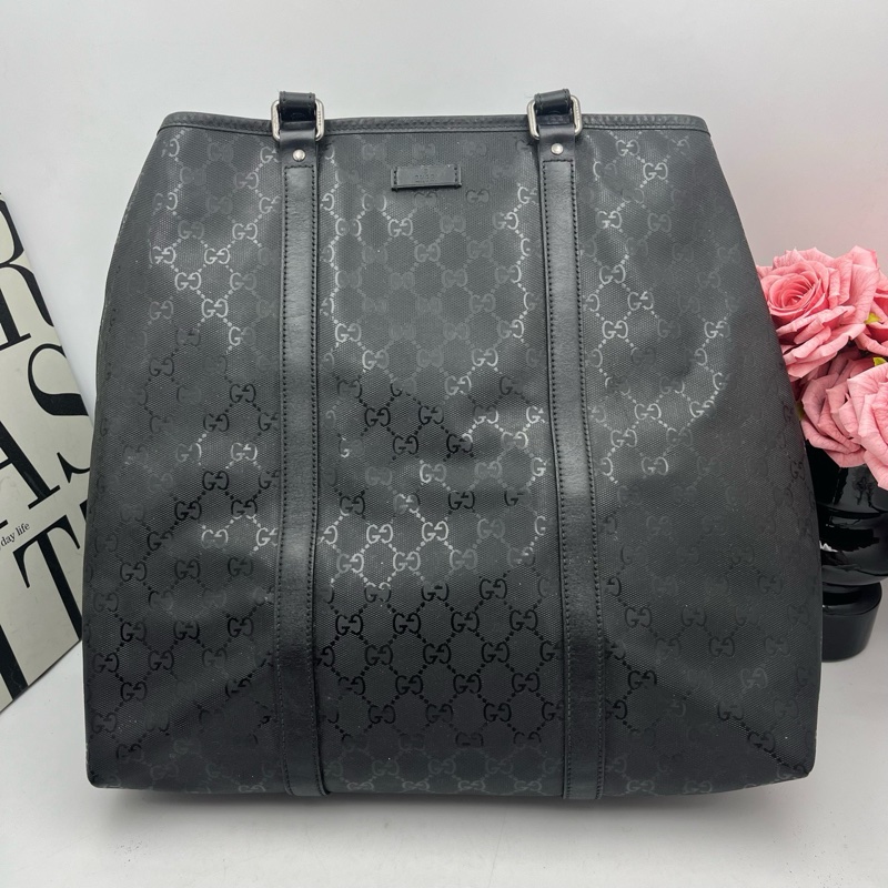 99新古馳/Gucci 黑色帆布 尺寸40x37-11