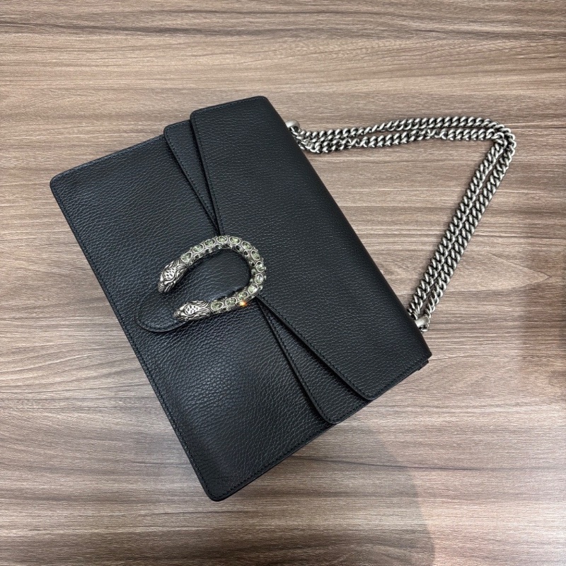 GUCCI Dionysus墨銀鑽扣大號全皮酒神手提腋下包29*21*7 98新配件塵袋-3