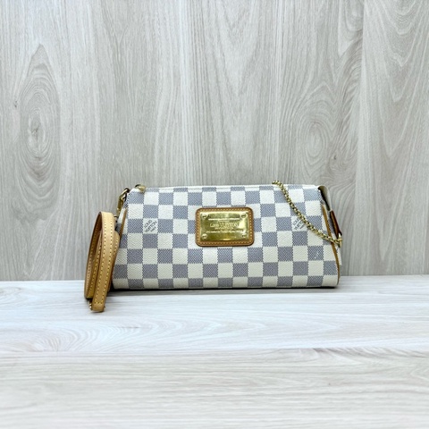 LV白Damier Azur Eva鏈條斜背包N55214