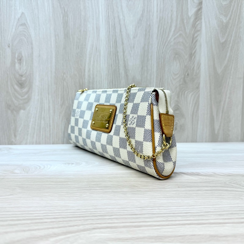LV白Damier Azur Eva鏈條斜背包N55214-2