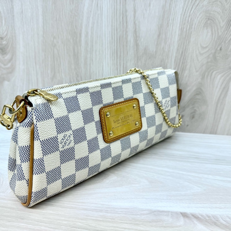 LV白Damier Azur Eva鏈條斜背包N55214-5