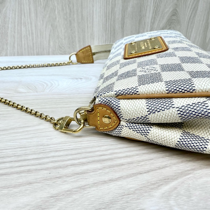 LV白Damier Azur Eva鏈條斜背包N55214-11