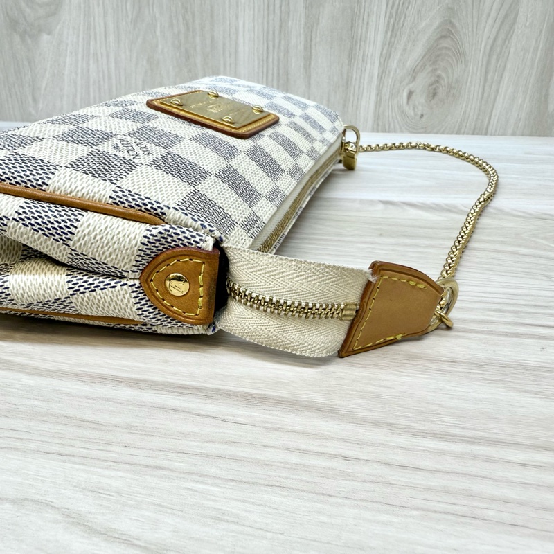 LV白Damier Azur Eva鏈條斜背包N55214-13