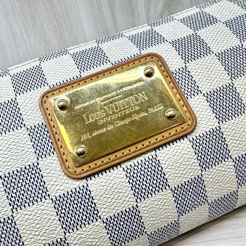 LV白Damier Azur Eva鏈條斜背包N55214-14