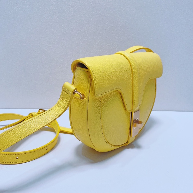 celine besace16黃色斜背馬鞍包20*16*4 全新閒置配件塵袋-6