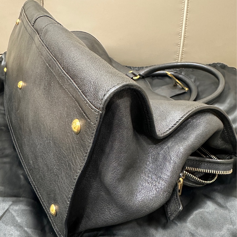 YSL Cabas Chyc Bag 黑色小羊皮手提包-6