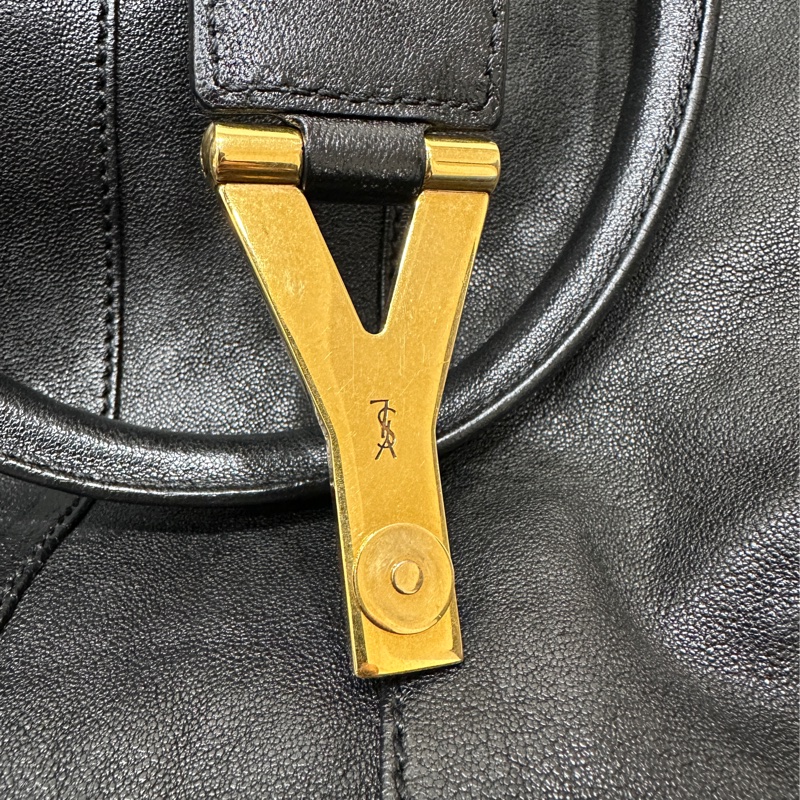 YSL Cabas Chyc Bag 黑色小羊皮手提包-11