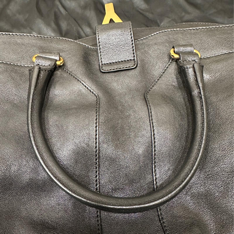 YSL Cabas Chyc Bag 黑色小羊皮手提包-14