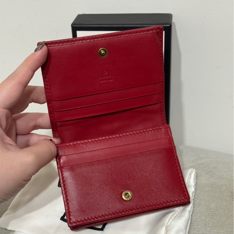 GUCCI Marmont 酒紅色短夾-6