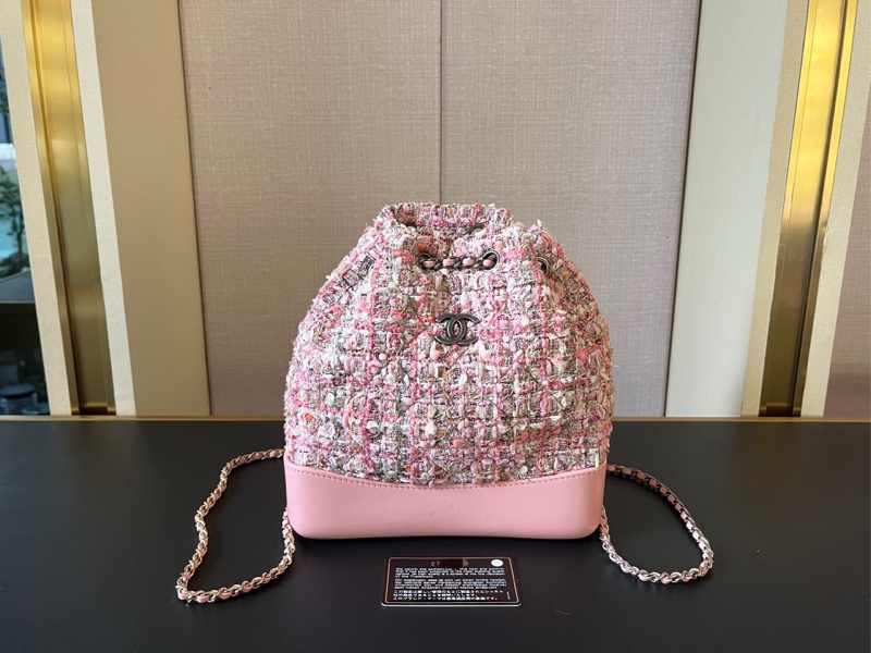 99新極稀品Chanel香奈兒 粗花呢小號流浪雙肩包-0