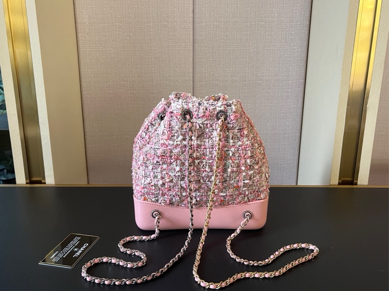 99新極稀品Chanel香奈兒 粗花呢小號流浪雙肩包-2