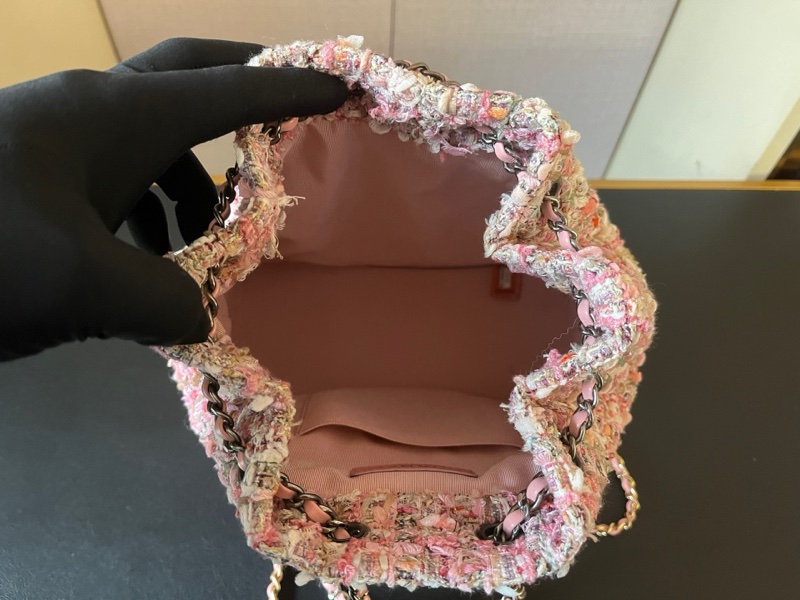 99新極稀品Chanel香奈兒 粗花呢小號流浪雙肩包-5