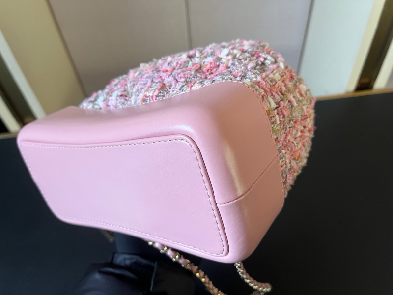 99新極稀品Chanel香奈兒 粗花呢小號流浪雙肩包-7