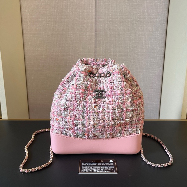 99新極稀品Chanel香奈兒 粗花呢小號流浪雙肩包-9