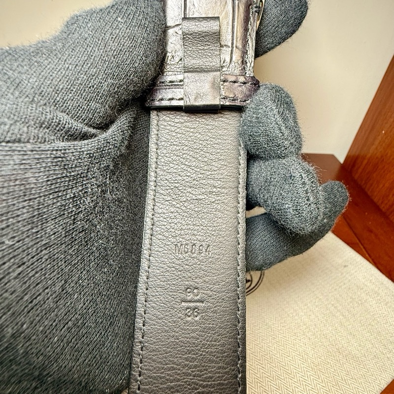 Lv 真鱷魚皮/皮帶(近全新)-11