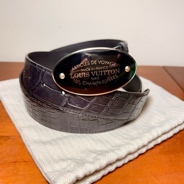 Lv 真鱷魚皮/皮帶（近全新）-6