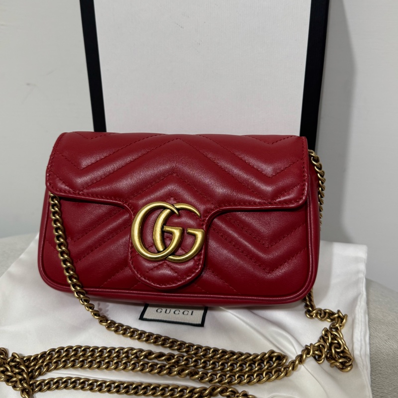 Gucci過年發財紅小斜背包-0