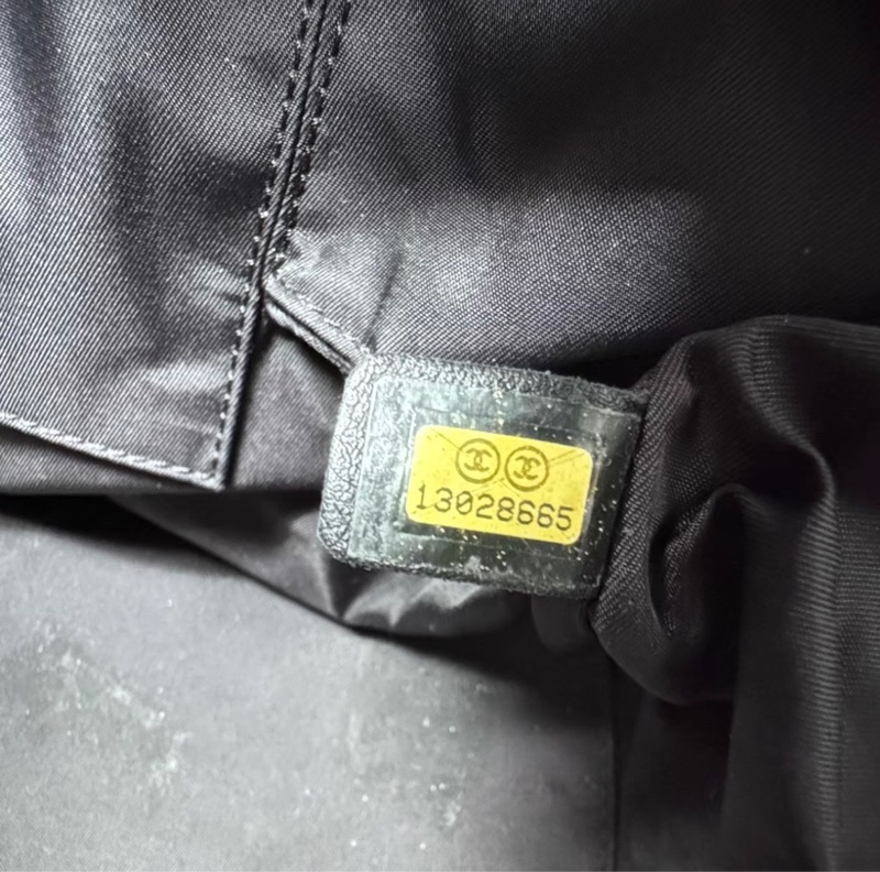 Chanel 中古黑色漆皮菱格紋單肩包托特包-8