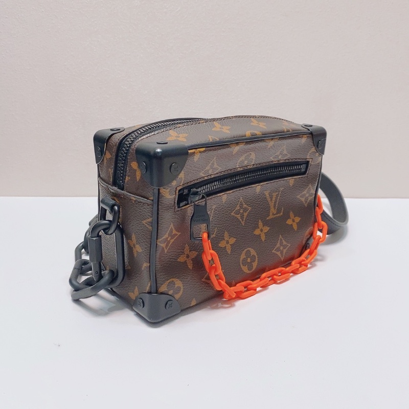 lv 老花soft trunk拉鍊軟盒斜背包19*12*8 98新配件塵袋-3