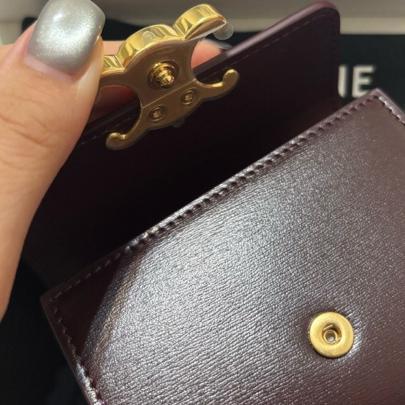 全新✨ CELINE TRIOMPHE小號翻蓋錢包 皮夾 短夾-2
