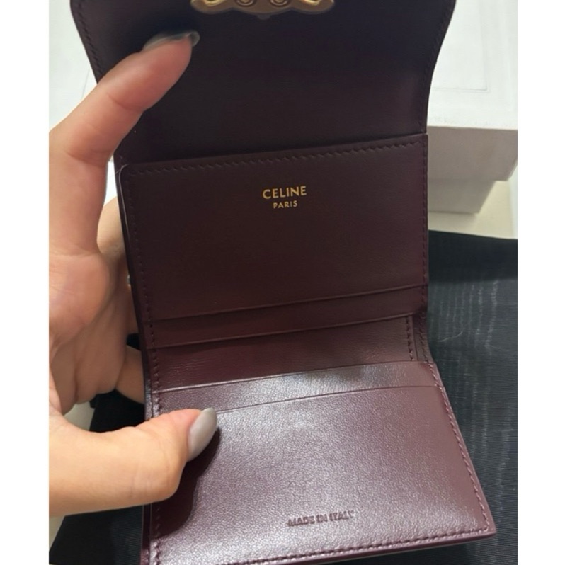 全新✨ CELINE TRIOMPHE小號翻蓋錢包 皮夾 短夾-3