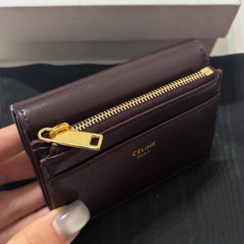 全新✨ CELINE TRIOMPHE小號翻蓋錢包 皮夾 短夾-4