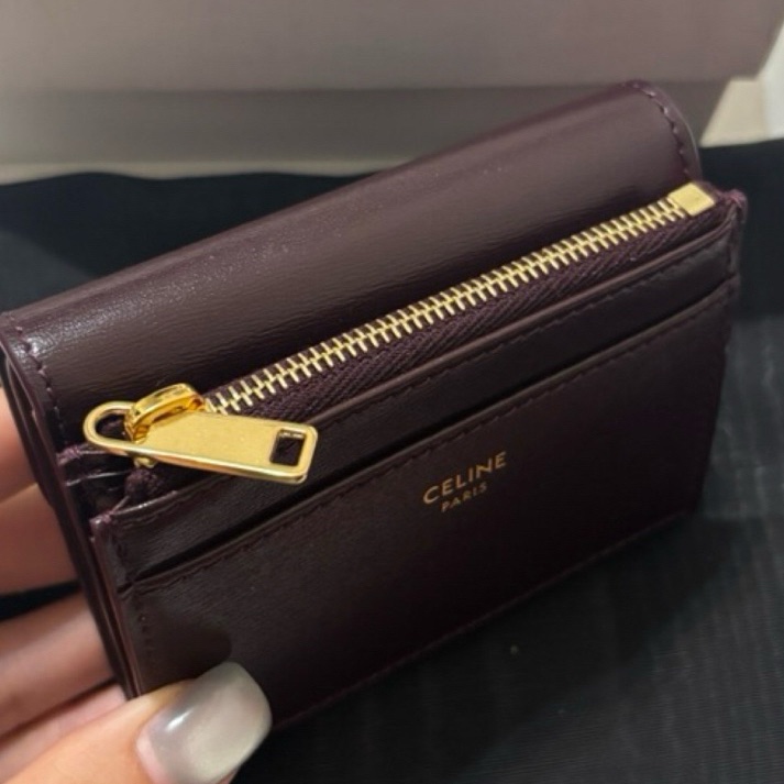全新✨ CELINE TRIOMPHE小號翻蓋錢包 皮夾 短夾-7
