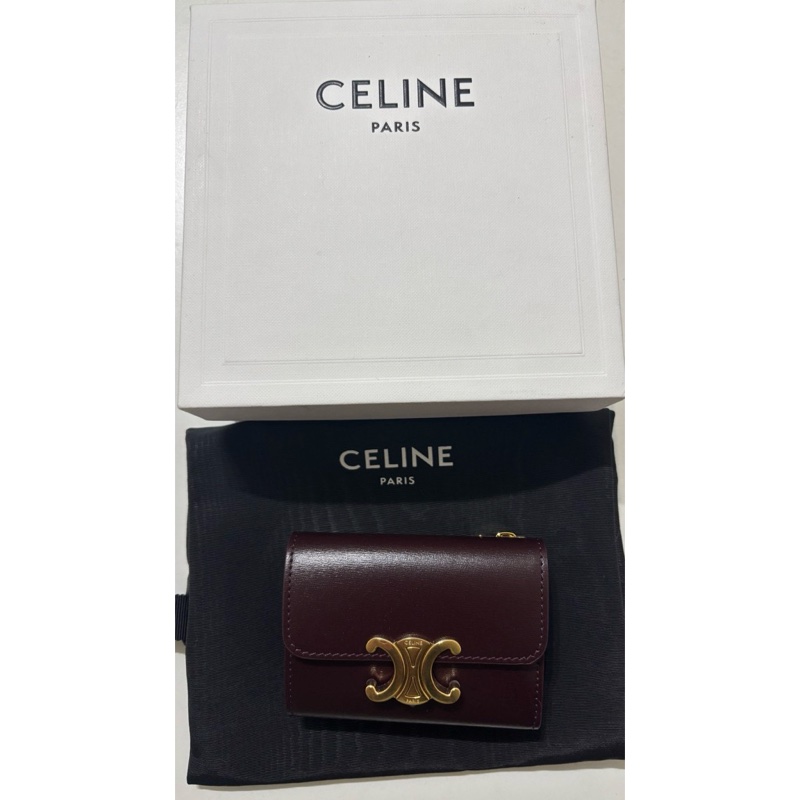 全新✨ CELINE TRIOMPHE小號翻蓋錢包 皮夾 短夾-12