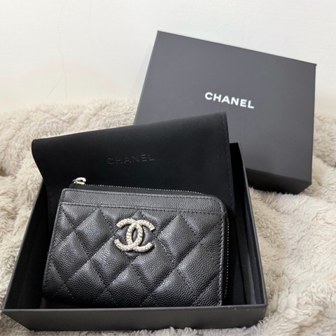 Chanel 香奈兒 L型拉鏈零錢卡包 零錢包 卡片包
