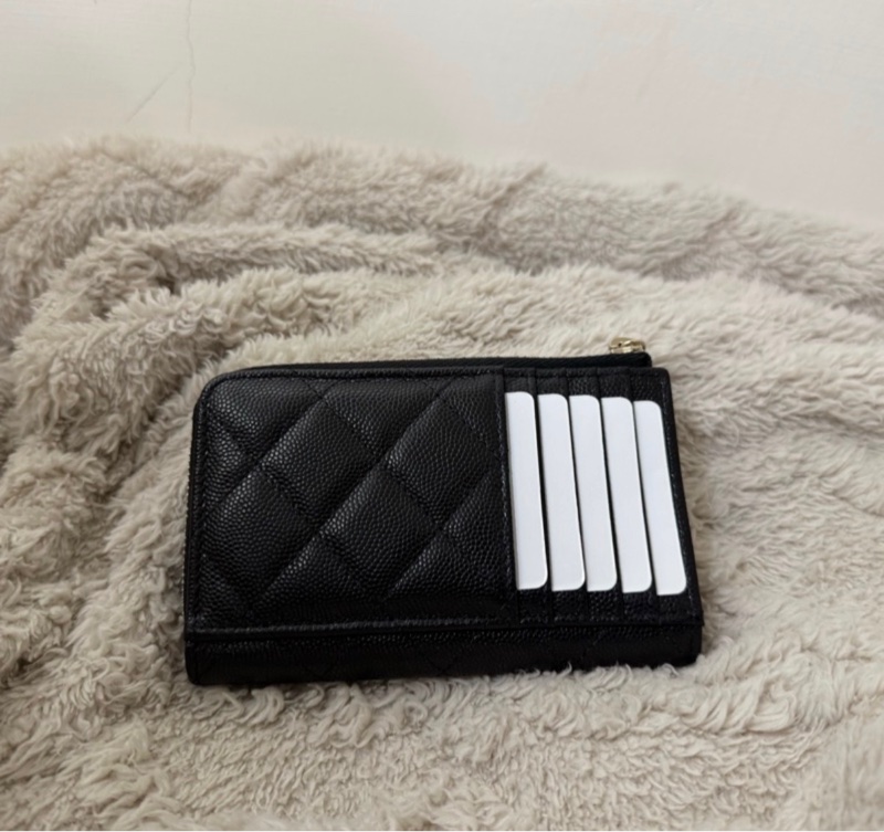 Chanel 香奈兒 L型拉鏈零錢卡包 零錢包 卡片包-3