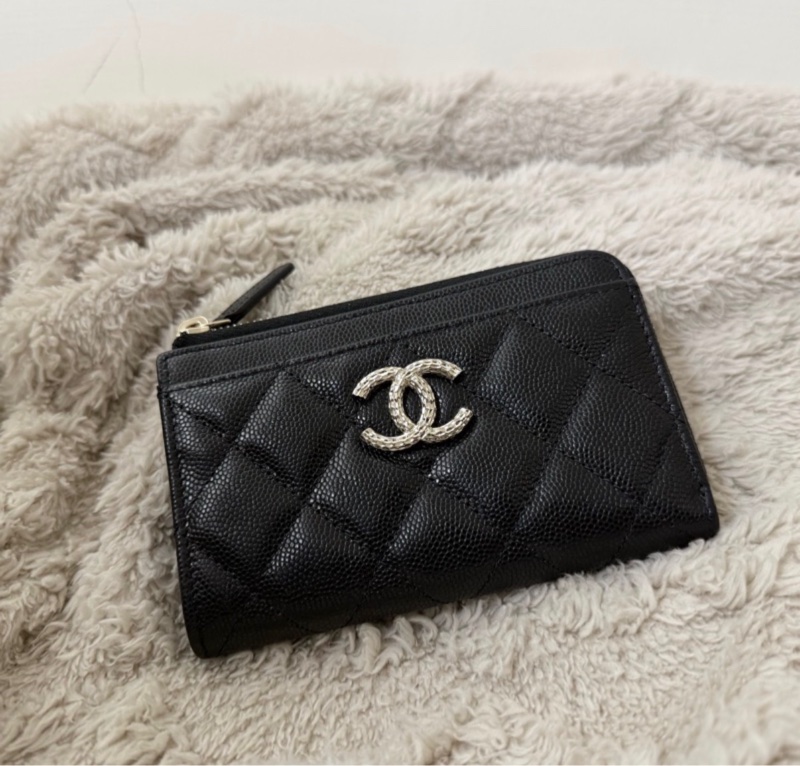 Chanel 香奈兒 L型拉鏈零錢卡包 零錢包 卡片包-4